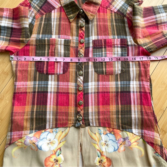 S O L D : Anthropologie Aratta Silent Journey Flannel Plaid Floral Dress - Picture 15 of 17